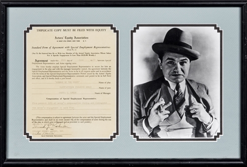 Edward G. Robinson Signed Contract Framed (PSA/DNA)